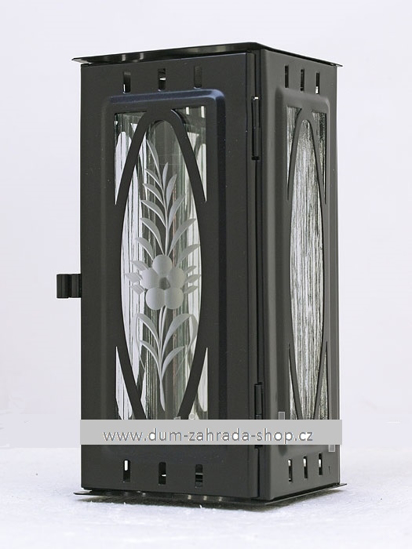 Obrázok z Lampáš na pomník závesný malá výstrih ovál - čierna