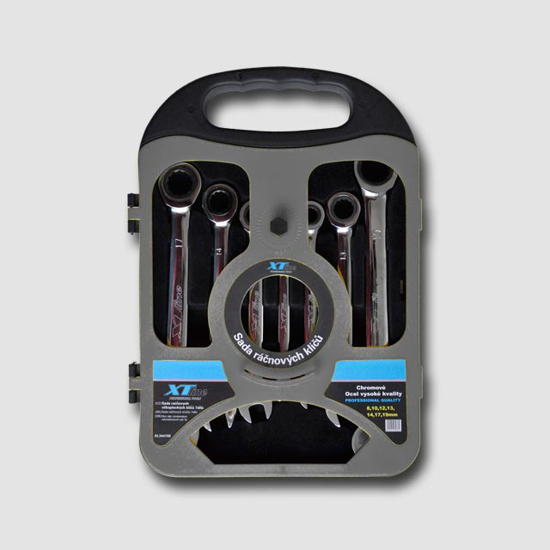 Obrázok z Sada ráčnových klíčů 8-19mm 72 zubů chrom 7 dílů